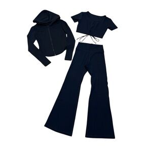 Athletic black bundle set! Hoodie, shirt, pants